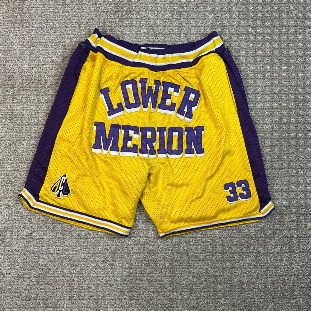 Headgear Classics Kobe Bryant Lower Merion High School Mesh Shorts Yellow Mens M